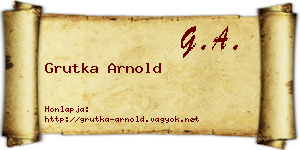 Grutka Arnold névjegykártya